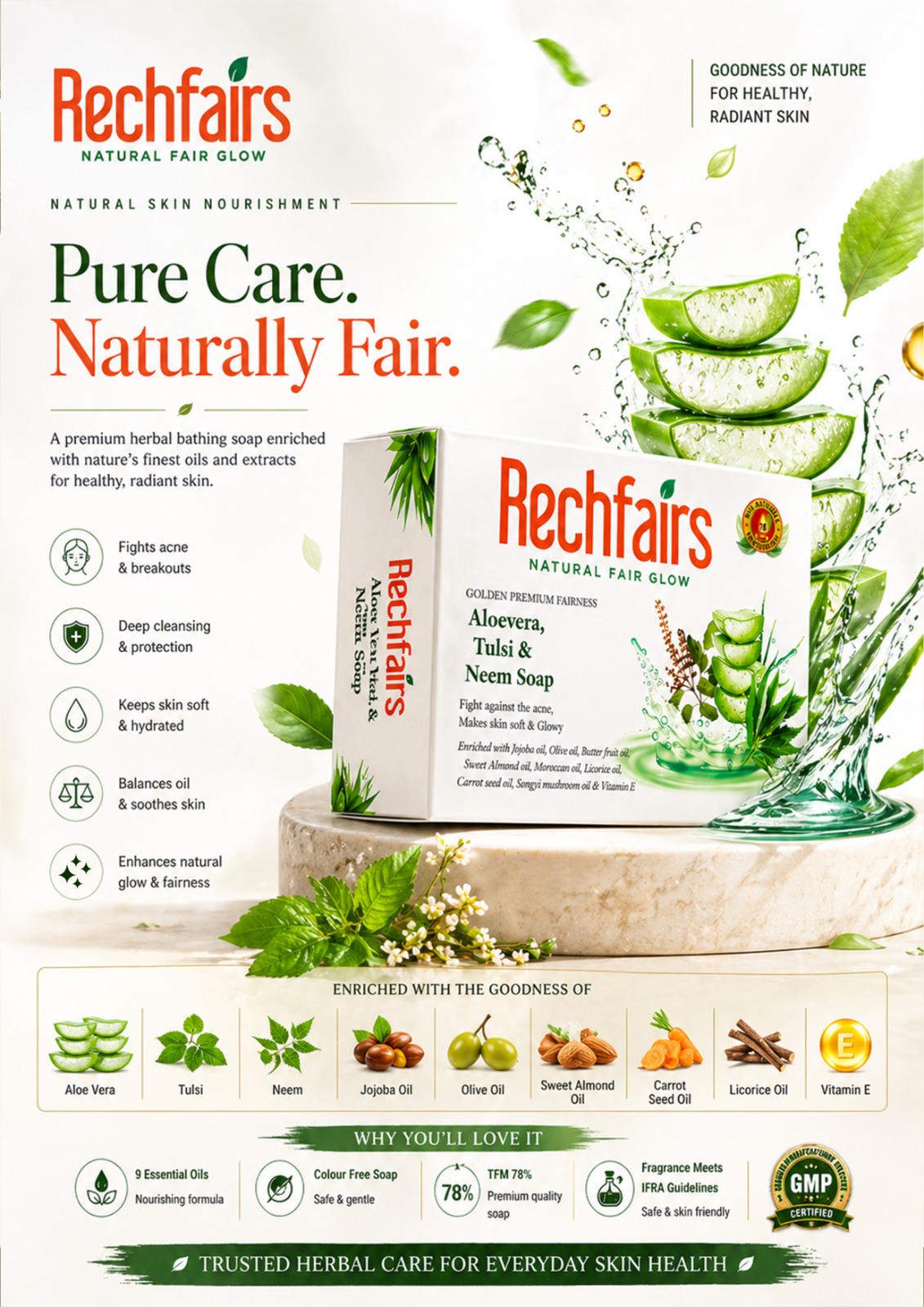 Aloevera, Tulsi & Neem Soap