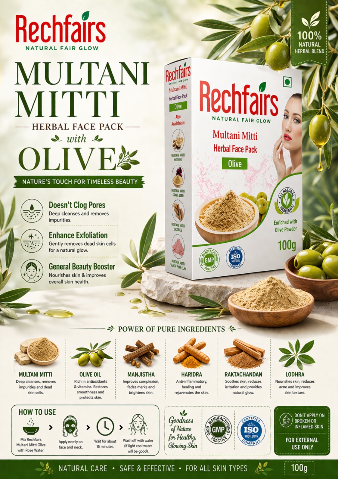 Multani Mitti Face Pack with Olive
